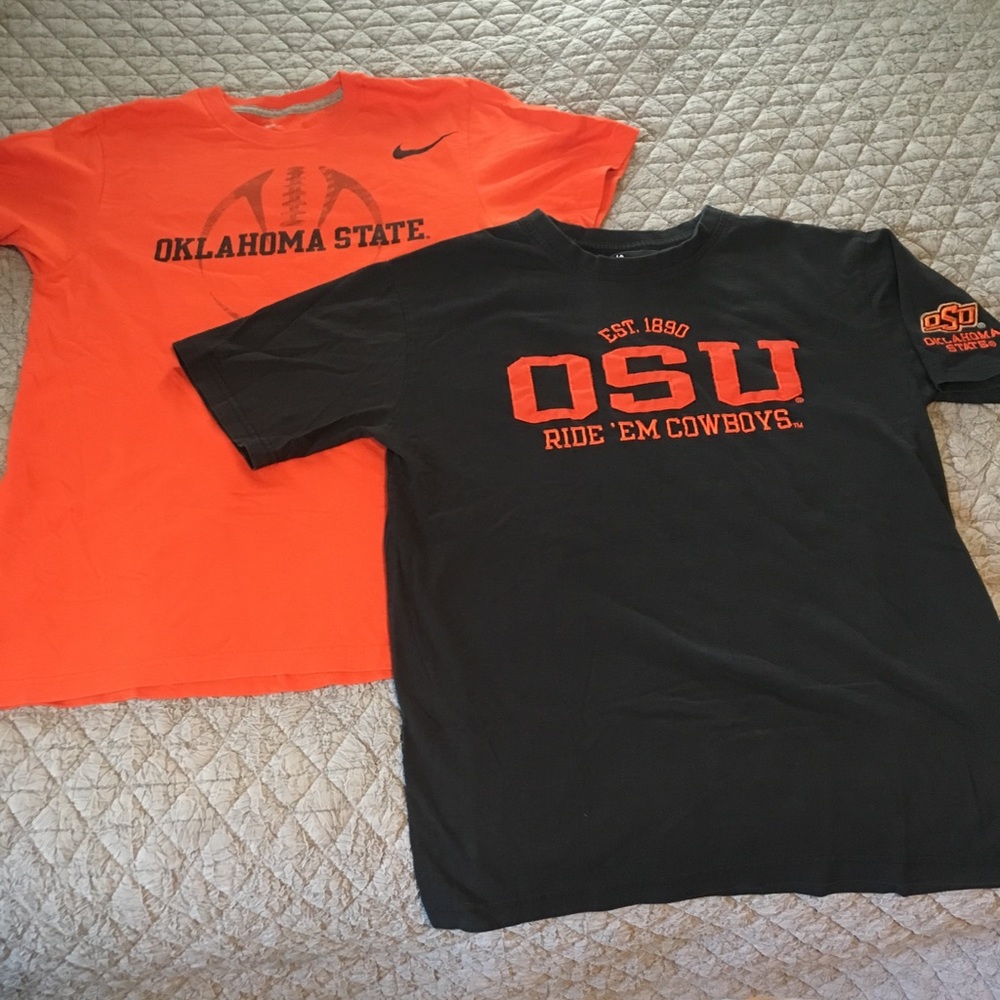 Two Women's Oklahoma State University t-shirts